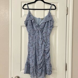 Papaya Light Blue Floral Mini Dress
